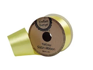SATIN YELLOW RIBBON 38MMX3M. CRAFT 250974