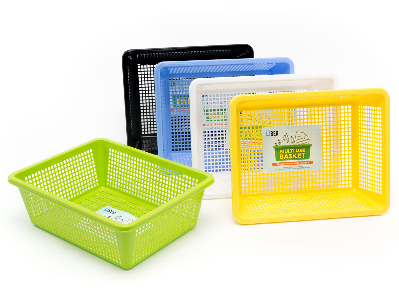 BASKET 31X38CM Rectangle Basket - Mixed Colours BK150115MIX