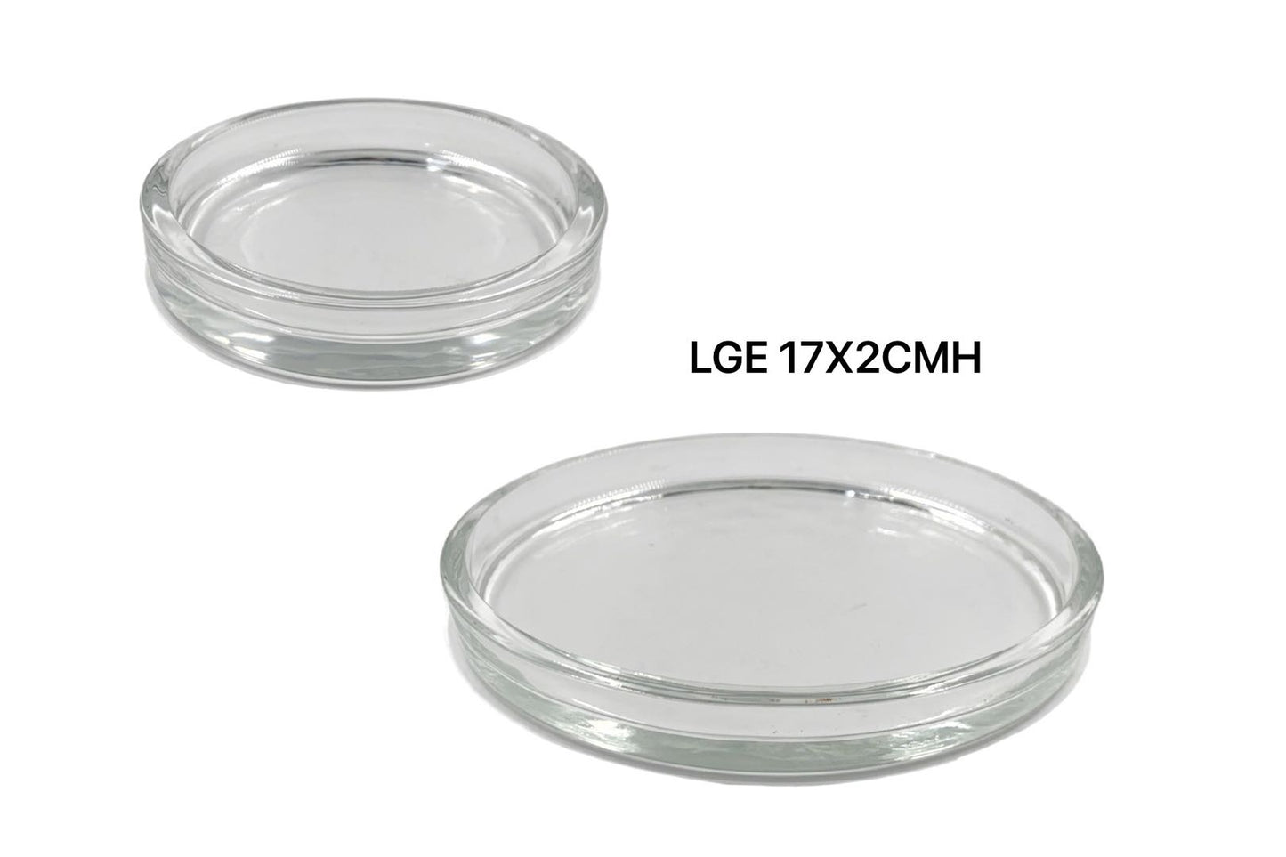 CLEAR ROUND PILLAR CANDLE HOLDER 17X2CM. GCH30475