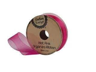 ORGANZA HPINK RIBBON 25MMX5M .CRAFT 251094