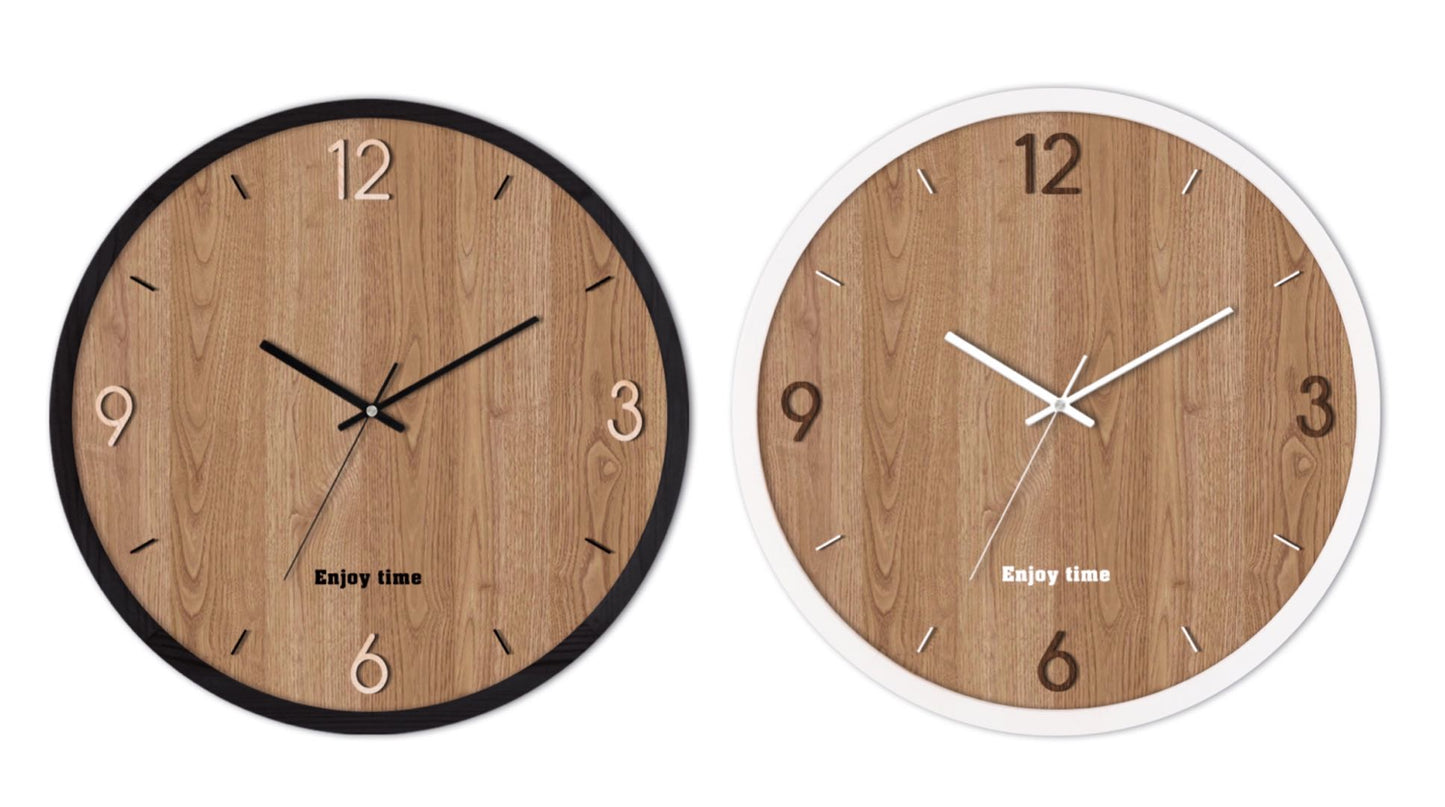 ROUND MDF WOOD GRAIN WALL CLOCK 50X3.5CM . ACC30627