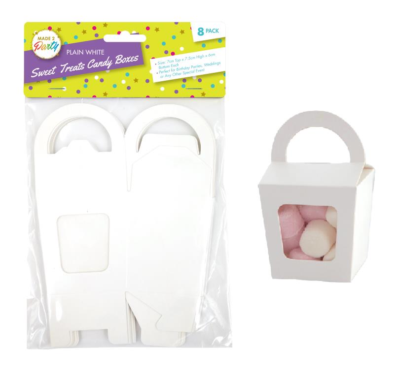 Plain White Series Sweet Treats Candy Boxes -8PK DUR2902
