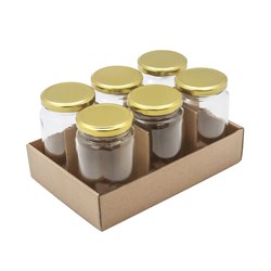 VERONA GLASS CONSERVE JARS 6PK 360ML GOLD LIDS 7X7X12CM 84144