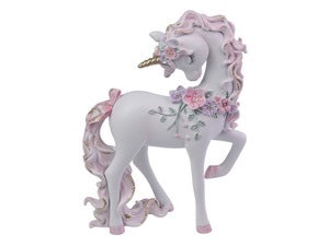 21CM UNICORN WITH FLOWERS AND GLITTER. UNIDRFLO