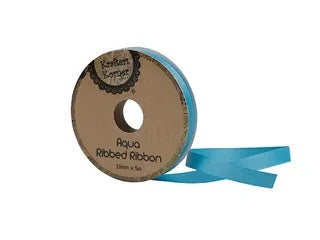 RIBBED AQUA RIBBON 10MMX5M.CRAFT 251346
