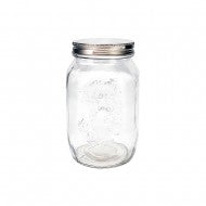 GLASS VASE WITH LID 1L CLEAR GJ69910