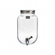GLASS DISPENSER W/METAL LID 4L GJ116737