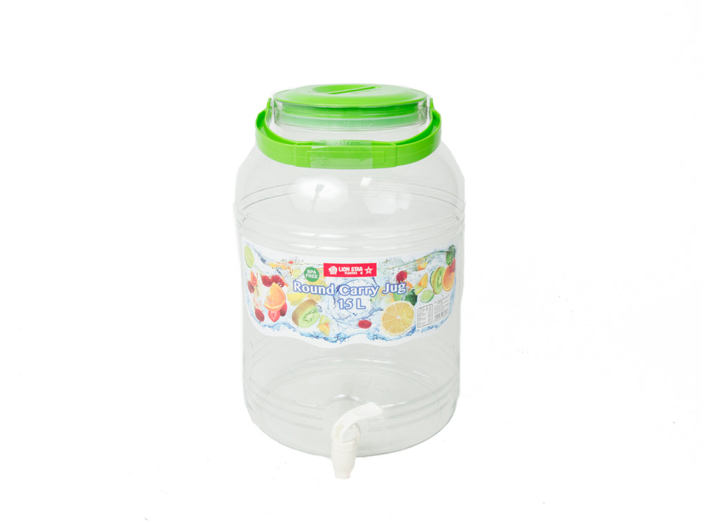 ROUND CARRY JUG W/TAP D-47.
