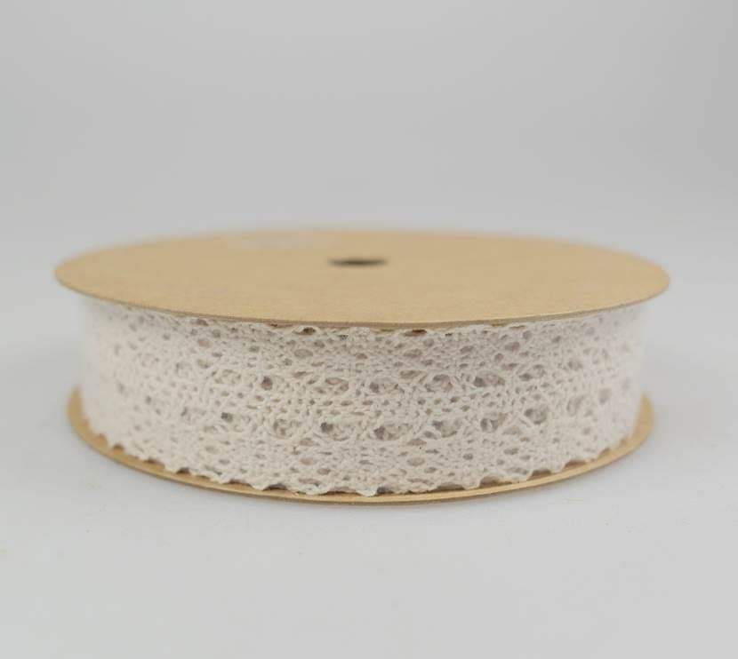 3M COTTON LACE RIBBON 28mmW 3 ASST DISPLAY BOX . CRA23632