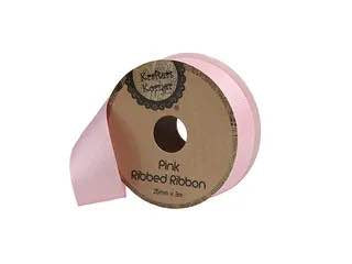 RIBBED PINK RIBBON 25MMX3M. CRAFT 251575