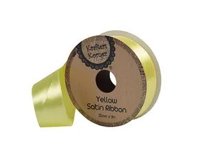 SATIN YELLOW RIBBON 25MMX3M. CRAFT 250851