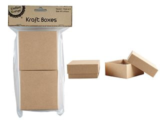 SQUARE PAPER BOXES - BROWN/2 CRAFT 247837