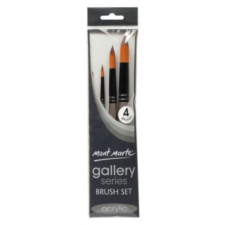 MM Gallery Series Brush Set Acrylic 4pc BMHS0018