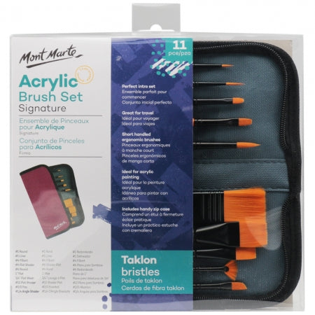 MM Brush Set in Wallet 11pc - Acrylic BMHS0030