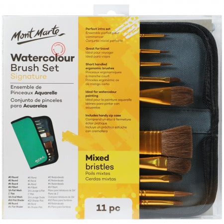 MM Brush Set in Wallet 11pc - Watercolour BMHS0032