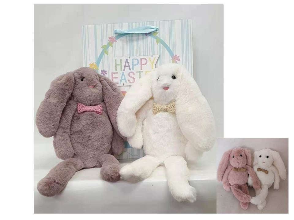 SOFT CUDDLY PLUSH BUNNY RABBIT 48cm 2 ASST COLS. EAS28190