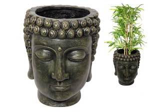 40H 23D GARDEN BUDDHA PLANTER HEAD. BUDDGARPL