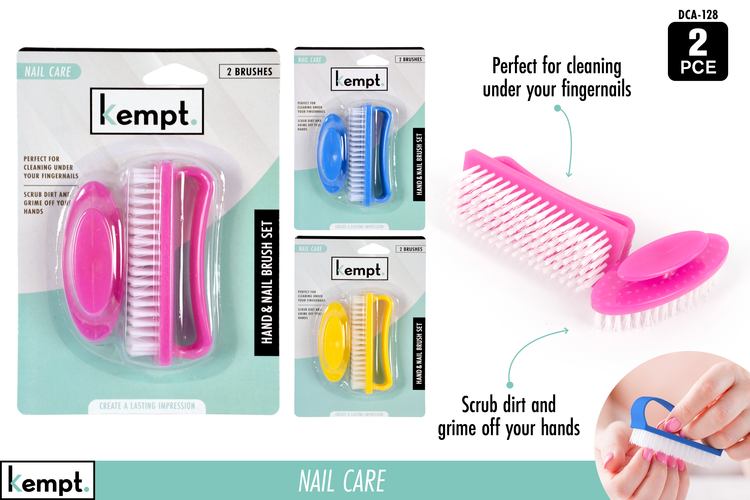 2pce Nail Brush Set- 3 Colour Asst. DCA-128
