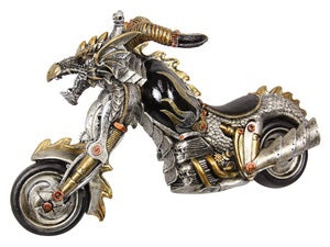 36CM SKULL HELL RIDER STEAMPUNK BIKER. SKULHBIK