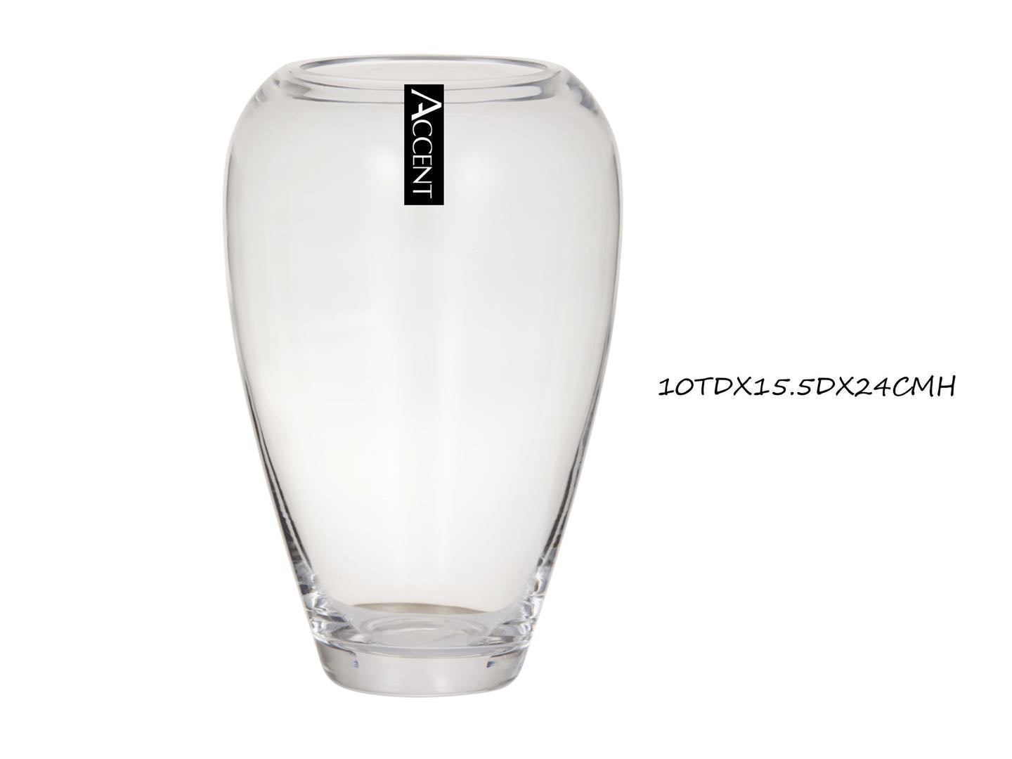 ROSELLE GLASS VASE 10TDX15.5DX24CMH. GVA30305