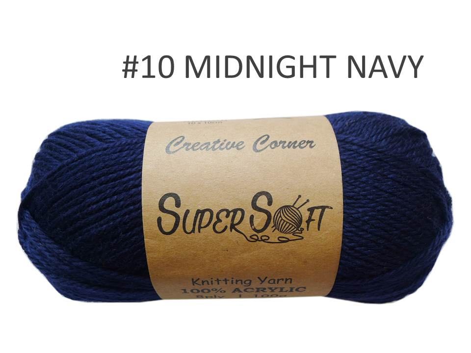 #10 MIDNIGHT NAVY SUPER SOFT KNITTING YARN 100% ACRYLIC . CRA20854
