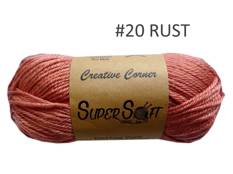#20 RUST SUPER SOFT KNITTING YARN 100% ACRYLIC. CRA20864