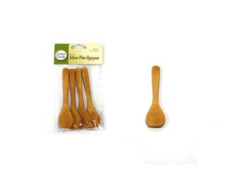 BAMBOO MINI FLAT SPOON/4 PAR 213603