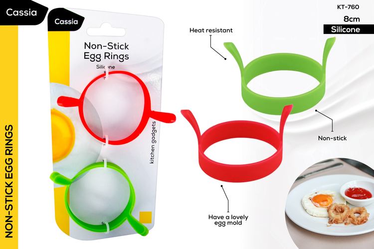 2pce Silicone Egg Rings 8cm KT-760