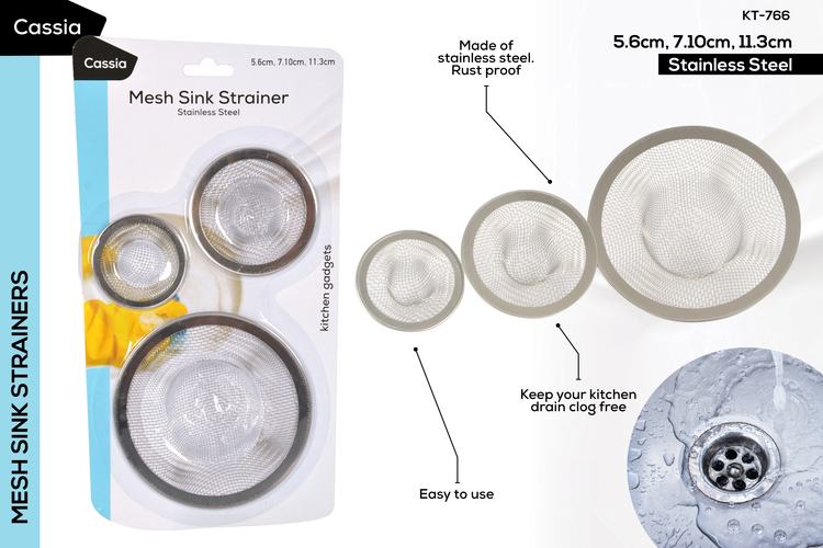3pce Mesh Sink Strainers-11.3/7.10/5.6cm KT-766