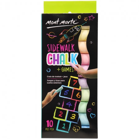 MM Sidewalk Chalk and Games 10pc MMKC0081