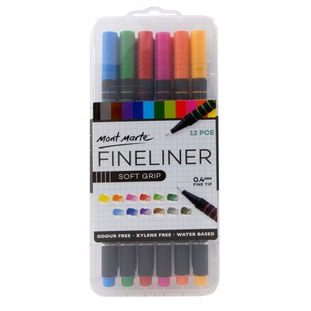 MM Fineliners Soft Grip 12pc MMPM0002