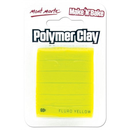 MM Make n Bake Polymer Clay 60g - Fluro Yellow.MMSP6015