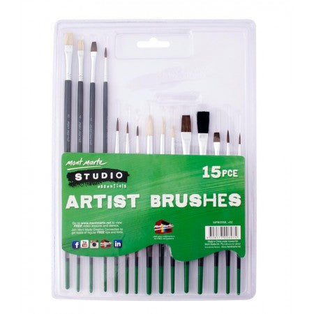 MM Studio Artist Brushes 15pc MPB0008