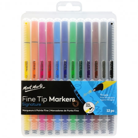 MM Fine Tip Marker 12pc Tri Grip in Case MPN0059