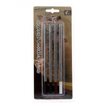 MM Coloured Charcoal Pencils 4pc MPN0085