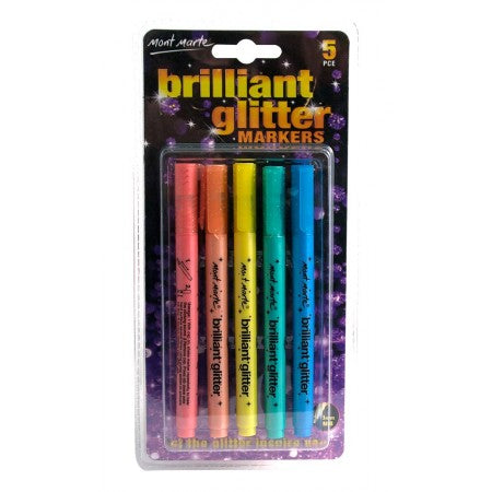 MM Brilliant Glitter Markers 5pc MPN0090