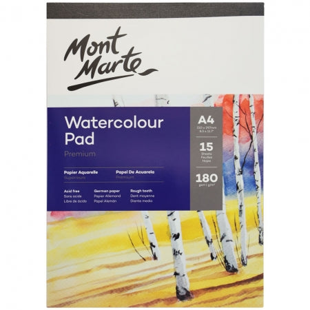 MM Watercolour Pad German Paper A4 180gsm 15sht. MSB0063