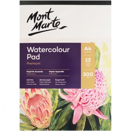 MM Watercolour Pad German Paper A4 300gsm 12sht .MSB0066