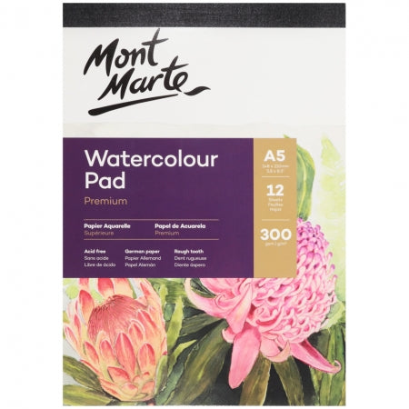 MM Watercolour Pad German Paper A5 300gsm 12sht