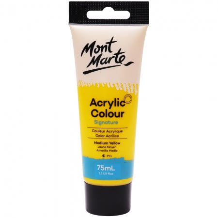 MM Acrylic Colour Paint 75ml - Medium Yellow.MSCH7504
