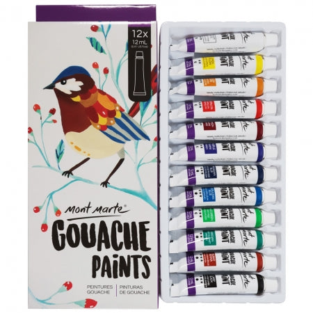 MM Gouache Paint Set 12pc x 12ml. PMHS0028