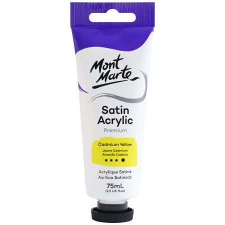 MM Satin Acrylic 75ml - Cadmium Yellow . PMSA7504