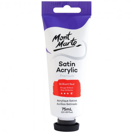 MM Satin Acrylic 75ml - Brilliant Red .PMSA7508