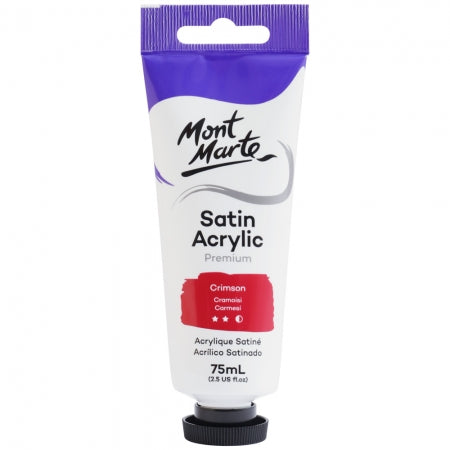 MM Satin Acrylic 75ml - Crimson . PMSA7510