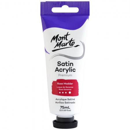 MM Satin Acrylic 75ml - Rose Madder. PMSA7511