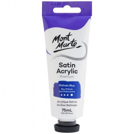 MM Satin Acrylic 75ml - Phthalo Blue .PMSA7515