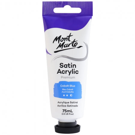 MM Satin Acrylic 75ml - Cobalt Blue. PMSA7516