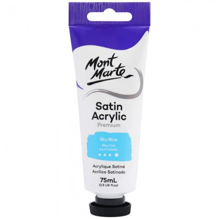 MM Satin Acrylic 75ml - Sky Blue. PMSA7518