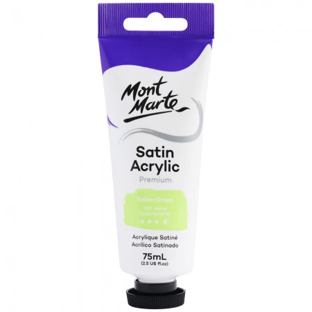 MM Satin Acrylic 75ml - Yellow Green . PMSA7520