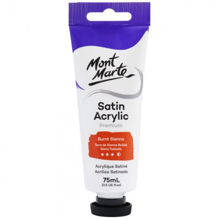 MM Satin Acrylic 75ml - Burnt Sienna.PMSA7526